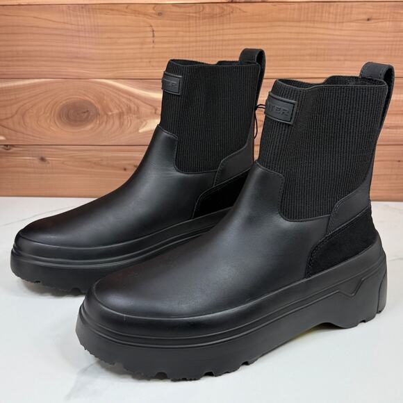 Hunter Explorer Lug Chelsea Leather Boot Black Women's size 9 US - NEW - Picture 2 of 13